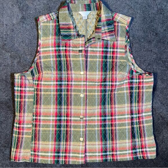 C.J.Banks by Christopher & Banks quilted plaid 🍁 snap closure 🍁 EUC 🍁 1X - Picture 1 of 11